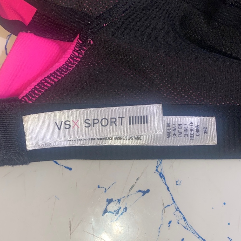 VSX Black and Pink Sports Bra - Picture 3 of 4